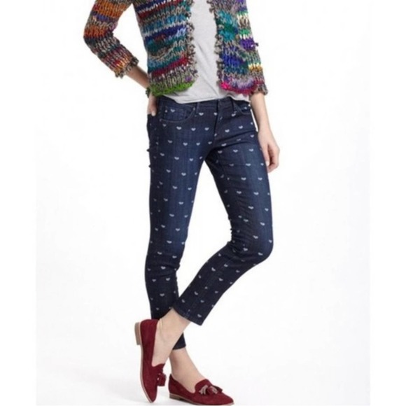 Adrianna Goldschmied Anthropologie heart skinny jeans the legging ankle fit 31R - Picture 3 of 9